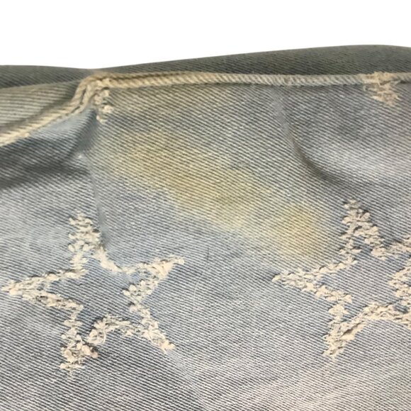 INC Kadi Twill Distressed Denim Light Blue Embellished Tote Satchel Bag - Picture 7 of 12